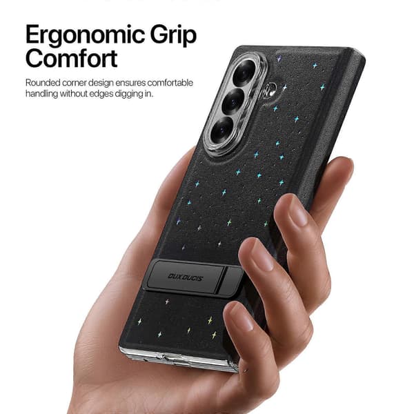 DUX DUCIS STEX Series Stjärnmönstrat Läder Vikbart Telefonfodral Black Black For Samsung Galaxy Z Fold7 5G
