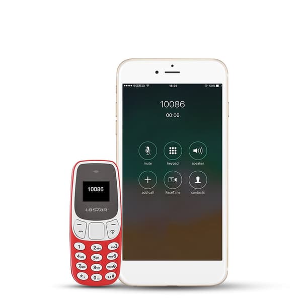 Liten Dual SIM GSM Mobiltelefon med Bluetooth - Rød