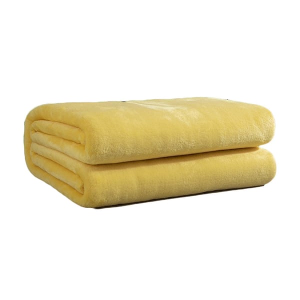 Täckefilt Mikrofiberflanell Mjuka filtar för bäddsoffa till soffa Ultravarma för alla årstider Gratis frakt Xinda Yellow 100*180CM