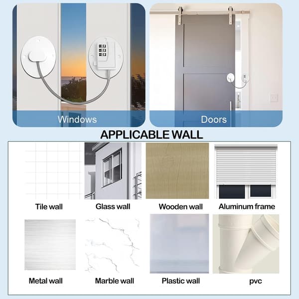 【BQ】Refrigerator Lock No Drilling, Self-Adhesive Cabinet Lock, Self-Adhesive Window Lock with Password, Strong Combination Lock (White)