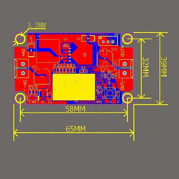 XL6009 4A DC-DC -tehostinmoduuli 4,5-32V -> 5-35V säädettävä virtalähdemoduuli, matala rippeli, Step-Up