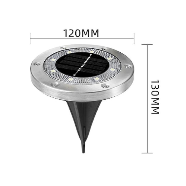 4 stk Solar Ground Lights, 8 Led Outdoor Solar Disk Lights, vanntett