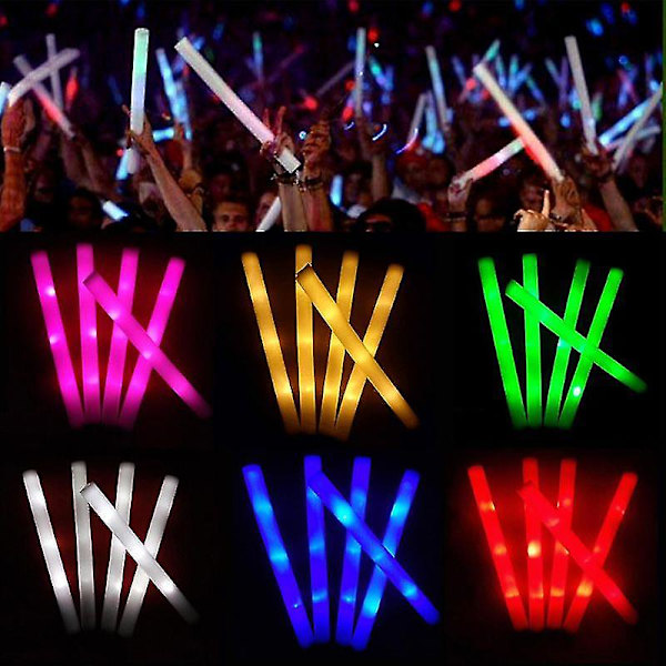 10 st Light-up Led Färgglada Foam Sticks Sponge Glow Sticks Batonger Glow Wands Blinkande ljus Stick Party Cheer Supplies Red