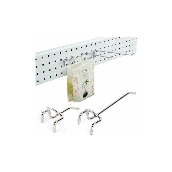 Metalkrog til vægpanel, dørvæg, 10 cm og 5 cm, enkeltkrog, sæt med 30 stk.