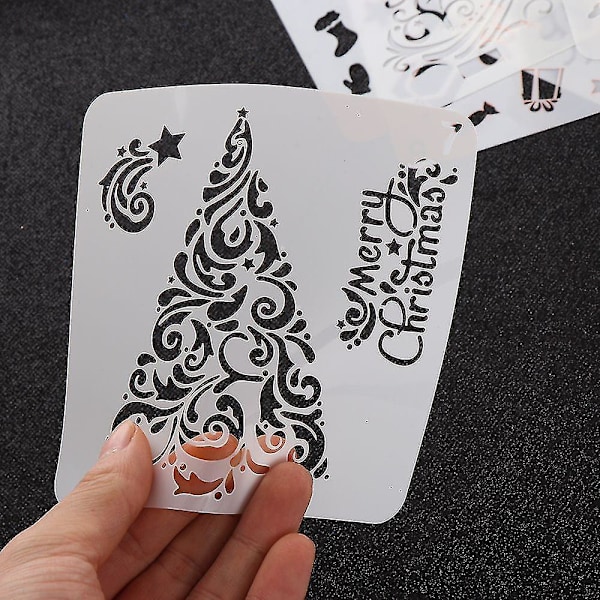 Lagdeling Jul Hule Stencils Papir Kort Prægning Blomster skabelon Stempel gør-det-selv håndværk