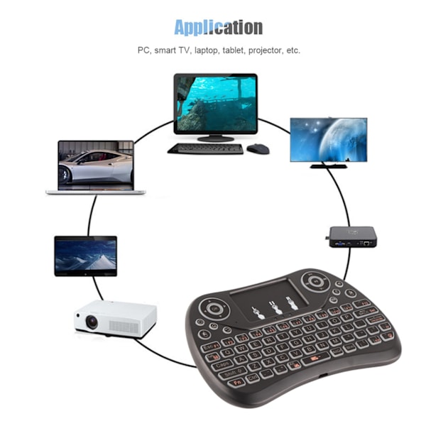 2.4G Trådløst Mini Tastatur med Touchpad til iOS Android PC