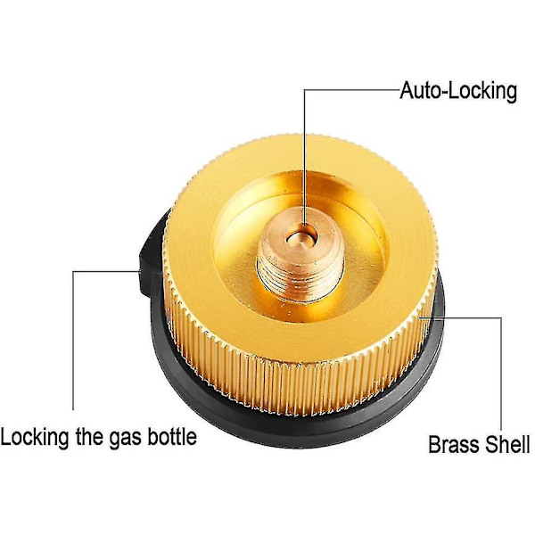 2-pak campinggasadapter Auto-sluk for butanbeholder til at skrue gaspatron