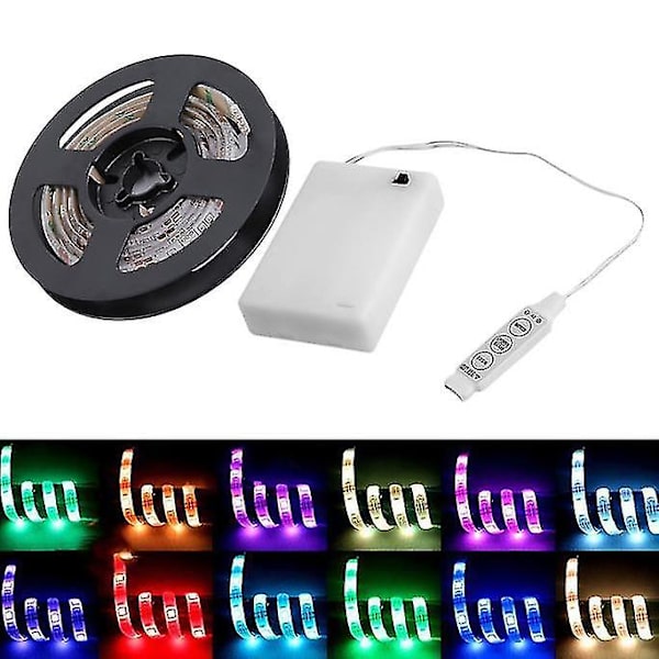 Rgb Led-nauhavalot akkulaatikolla vedenpitävä askarteluvalo 50-200cm