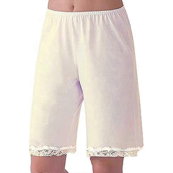 【BQ】Bløde silke Snip-it shorts - Klassisk nattøj lingeri til damer-T2 Beige M