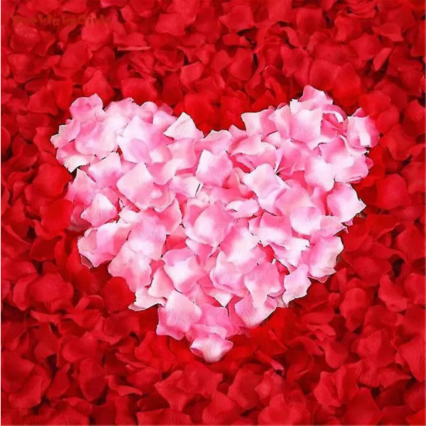500/1000/3000 stk. Farverige kunstige rosenblade Bryllup Romantisk Silke Rose Blomsterblade Bryllupsfest Dekorationsartikler 50% lake blue 3000pcs