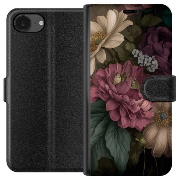 Kompatibelt Plånboksfodral för Apple iPhone 16e Blommor Plånboksfodral