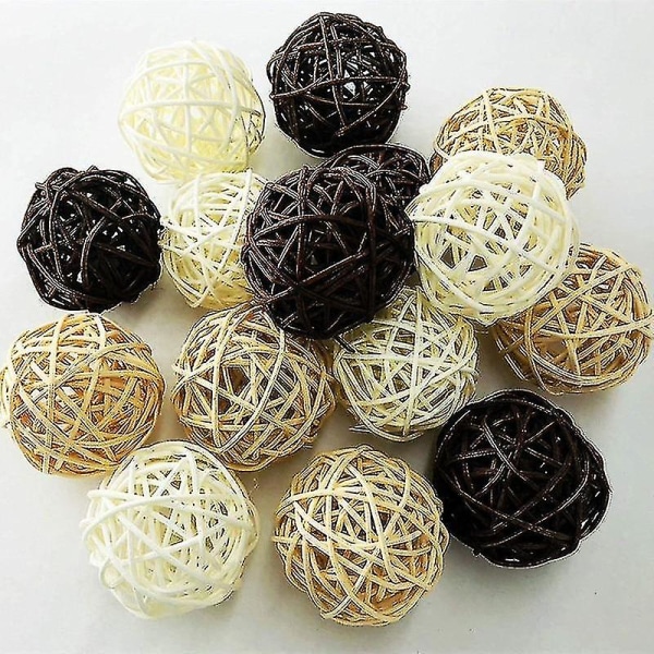 10st 5cm Wicker Rotting Balls Bord Bröllopsfest dekoration Dark Blue