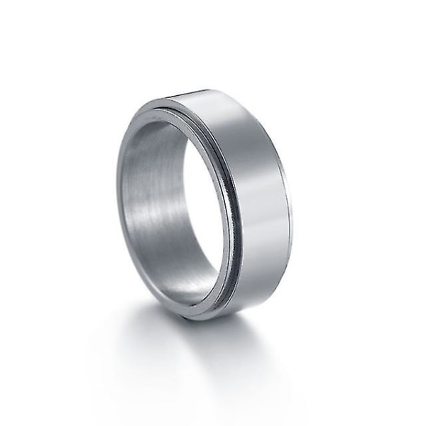 Titanium Stål Mænds Angstring Dame Spinner Ring Gratis Rotation Anti-stress Tilbehør Smykker 2021 Gave 7 Sølv 7 Silver