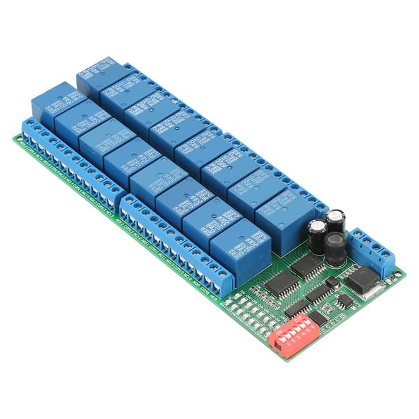 DC 12V 16 Kanal MODBUS RTU RS485 Relæmodul Board PLC Controller Seriel Port Switch