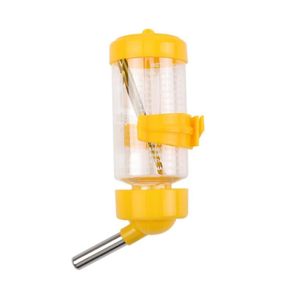 Plasthamster drikkedunk vandflaske dispenser foderautomat Hængende marsvin egern kanin drikke flaske kæledyr drikke springvand yellow 80ml