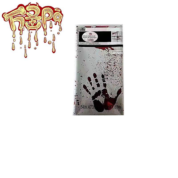 Ny halloweenfest engangskæledyr Bronzing aluminiumsfilm dug Halloween fest atmosfære arrangement forsyninger (2 stk) 137*274cm horror blood palm