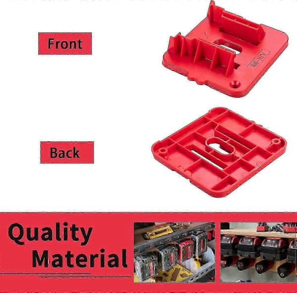 【BQ】Milwaukee 18V M18 Battery Holder 10-pack - Wall Mount for Work Van Shelf & Toolbox Storage