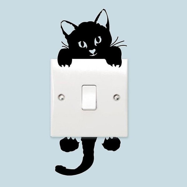 Boligdekoration Lysende gør-det-selv sjove søde kat skifte-klistermærker i mørket i stuen