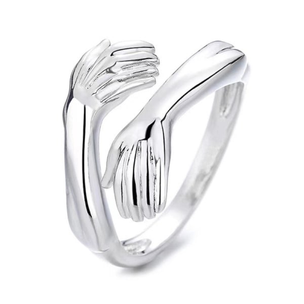 Guld Silver Personlighet Ring Justerbar Mode Kram Öppna Ring Silver