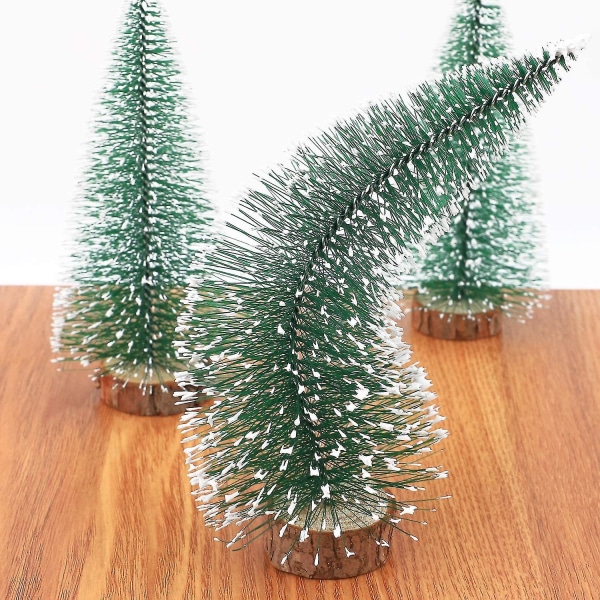 8 stk. 3 størrelse mini juletræ falsk miniature grantræ grønt mini juletræ S