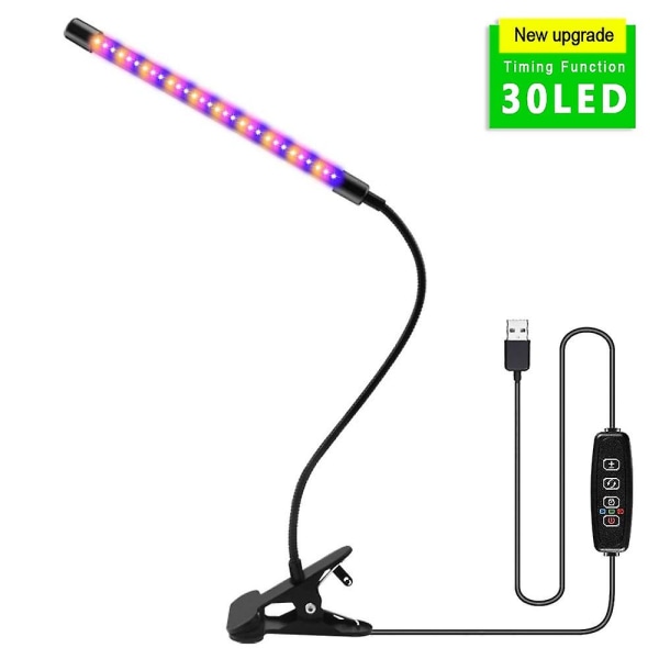 30-150 Led USB Grow Light Phytolamp för växter med kontroll Full Spectrum Fitolamp Lights Hem Blomma Fröplanta Clip Phyto Lamp LED Grow Light 1 Head USB-30LED