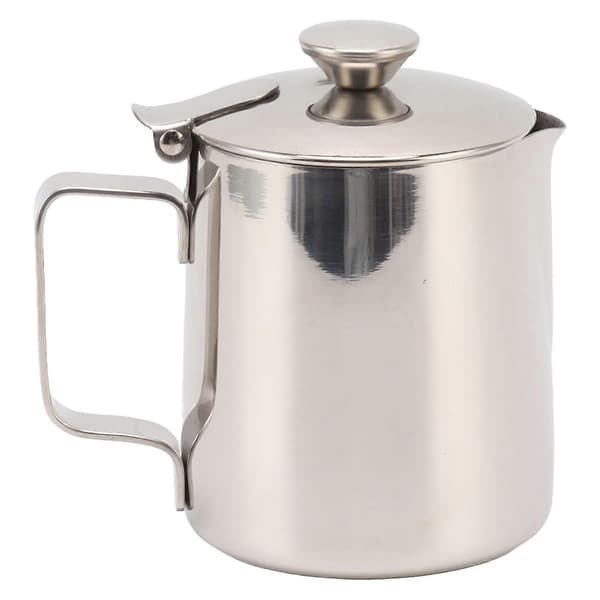 600 ml mælkeskummerkande i rustfrit stål med låg 125x88 mm