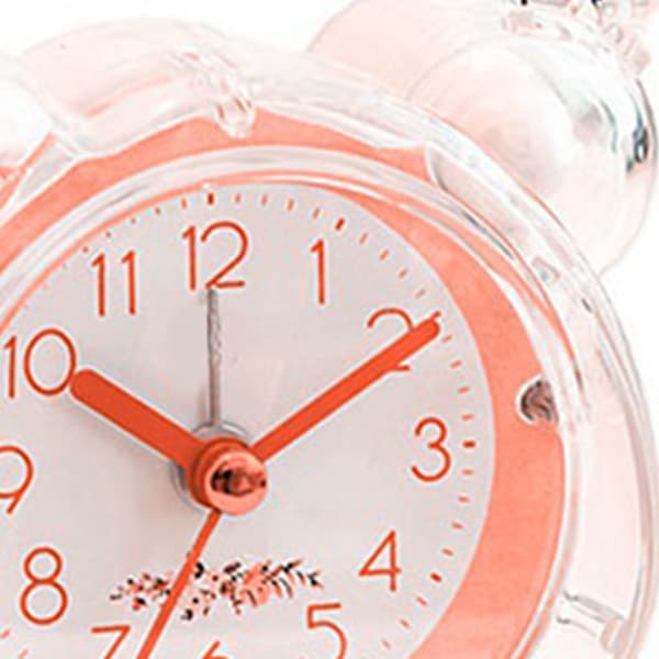 【BQ】Barnväckarklocka Tyst Design Tecknad Design Enkel Inställning Stark ABS Dubbel Klocka för Sovrum Bord Rosa