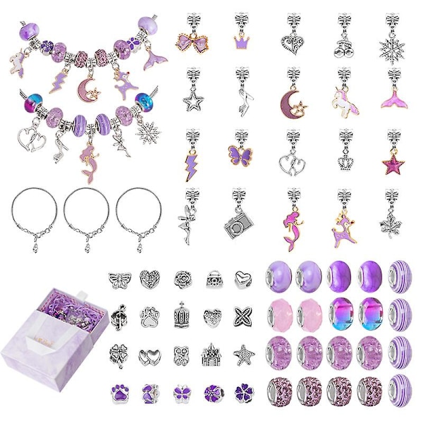 Söt rosa lila blå färg presentförpackning DIY barns Unicorn set Purple Gift Set