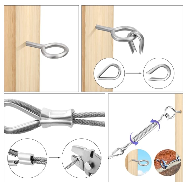 50M Wire Rope Kit, Wire Rope Kit, Wire Rope Fiksering, Rustfrit stål Wire Rope