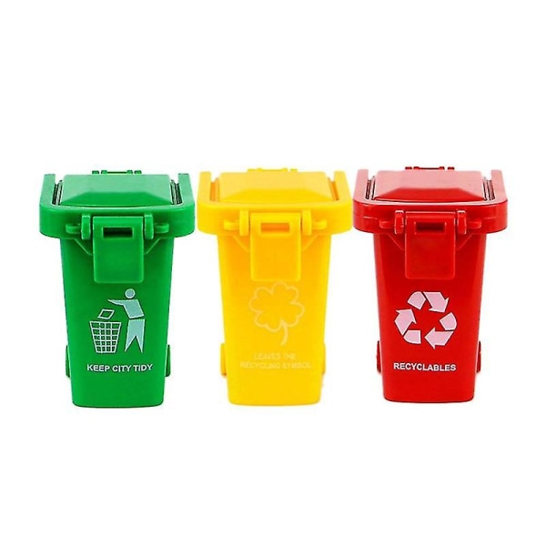 Hhcx-leketøy kjøretøy søppeldunker, 3 pakke leketøy søppelbil reservedeler, simulert søppelbøtte