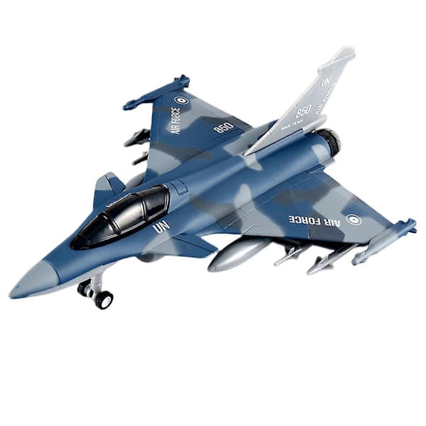 【BQ】Støbt metalmodel fly kampfly legetøjssamling fly legetøj træk tilbage (FMY) Blue