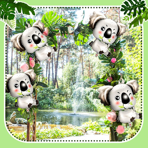 6 stk koala form mylar folie balloner, 33,46 x 32,68 tommer dekorationer