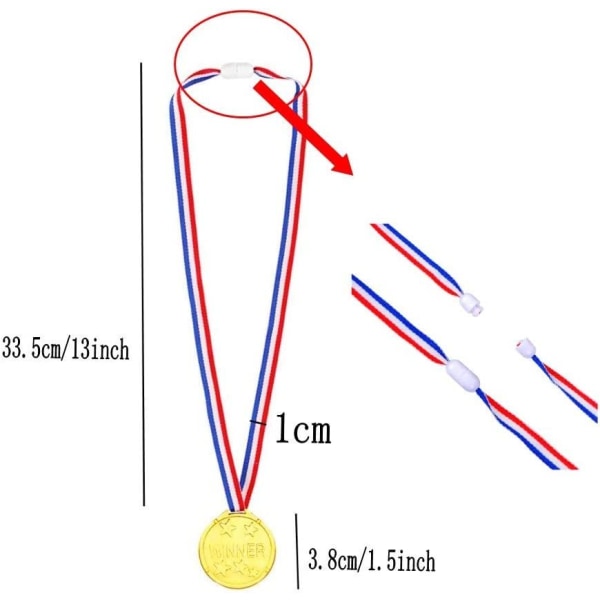 30 x muovinen kultavoittajamitali nauhoilla lapsille Lahja