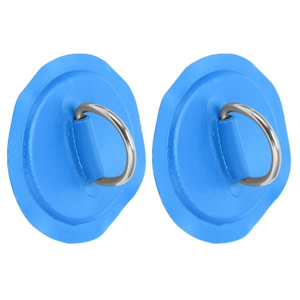 D-ring Pad Patch PVC Oppblåsbar Båt Flåte Jolle Kano Surfebrett Kajakk Festesystem Blå