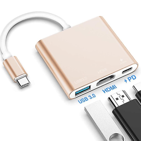 USB C Hub, Ultra Slim Type C Hub Adapter, Usb-c Power Delivery Ports