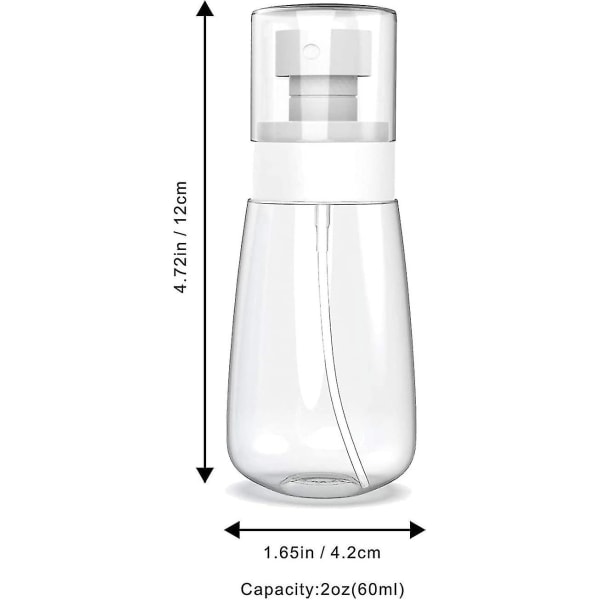 3-pak sprayflasker rejsepakke 60 ml genopfyldelige og genanvendelige plastikflasker