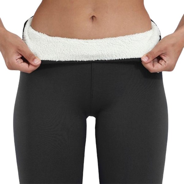 Kvinnor Vinter Leggings Hög midja Varmfodrad Tjock ogenomskinlig Tights Stretch Bottom Thermal Tight Leggings För Höst Vinter Gray M