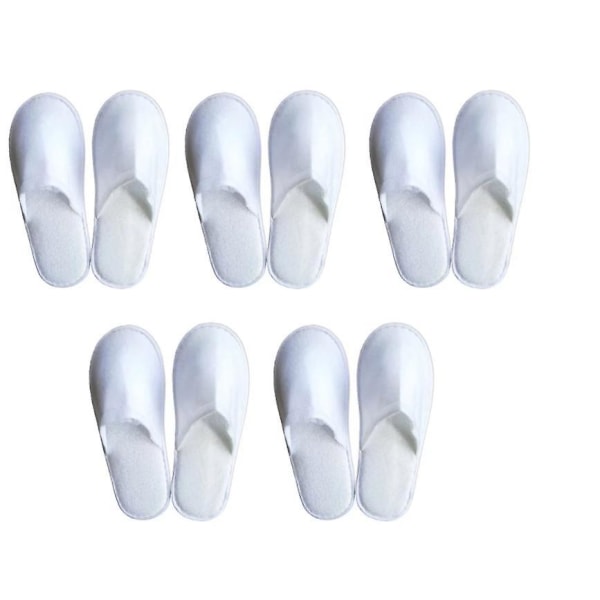 5-pair Free-size Disposable Slippers For Home Hotel Homestay Traveling