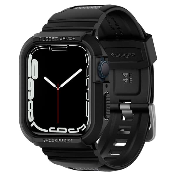 【BQ】Spigen Apple Watch 44/45 mm Case/Strap Rugged Armor 'Pro' Black 50