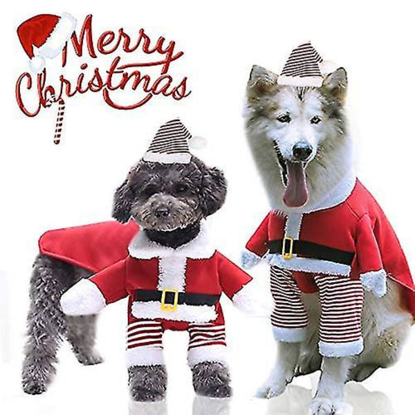 Pet Julekostume Hunde Cosplay Outfit Puppy Kitty Festtøj Kjole L