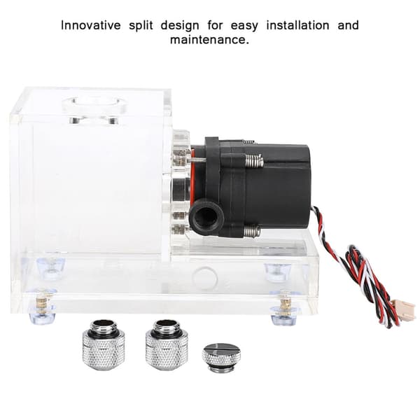 Transparent PC vattenpump med akrylkyltank - 600L/H