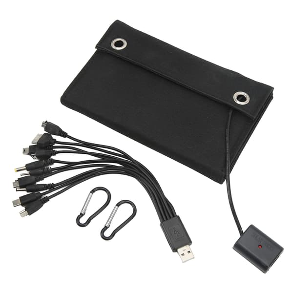 Vanntett sammenleggbar 25W solcellepanel med USB-kabel for kameraer og bærbare datamaskiner