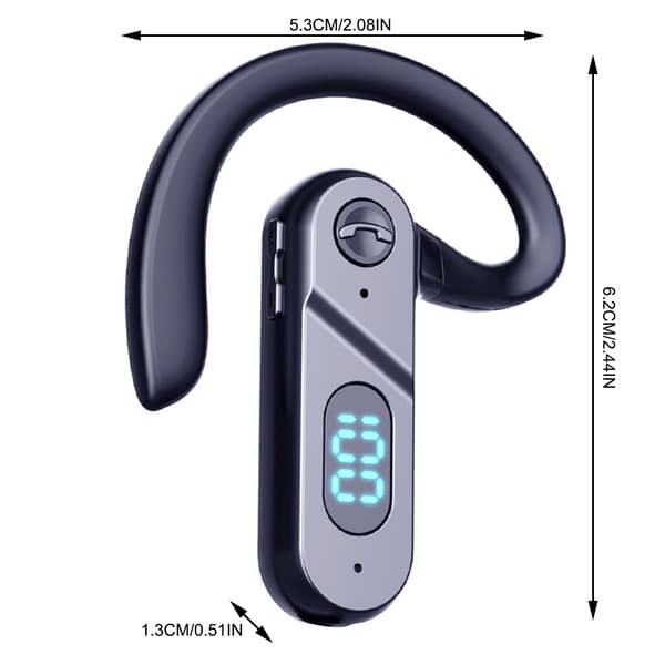 Open Ear trådløst benledningshodetelefon med Bluetooth, digitalt batteridisplay og stemmestyring