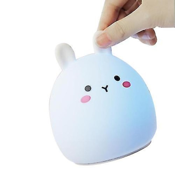 Sød kanin-natlampe til børneværelse Børne-natlampe til soveværelse Cute Bunny-lampe 16-color remote control