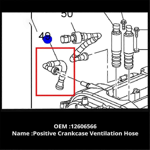 12606566 Positiv krumtaphusventilationsslange PCV-slange til Cobalt