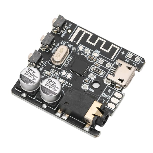 Bluetooth Mottakerkort Bluetooth 5.0 Stereo Forsterkerkort med Knappkontroll for DIY Svart