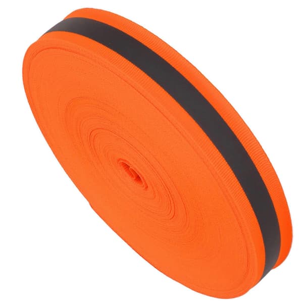 Reflekterende fluorescerende orange nylonbånd 50 yards til sikkerhed