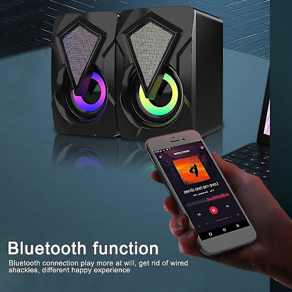 Usb Powered Multimedia Hifi Desktop Portable Gaming Bass Stereo Rgb Lighting Music Computer Speaker Mini Laptop For Pc