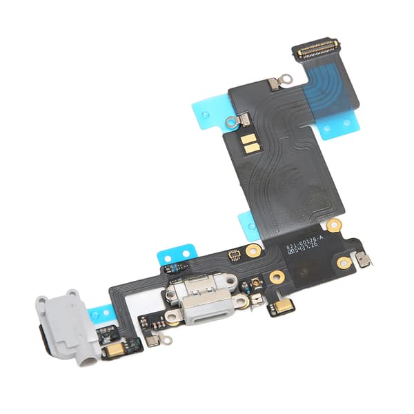 Laderportmodul USB Laderport Dockkontakt Mikrofon Hodetelefon Flexkabel Modul for iPhone 6S Plus Grå