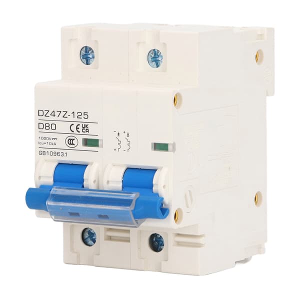 2P Mini Afbryder 10KA Brydeevne Solcelle PV System 80A DC1000V Blå Kontakt